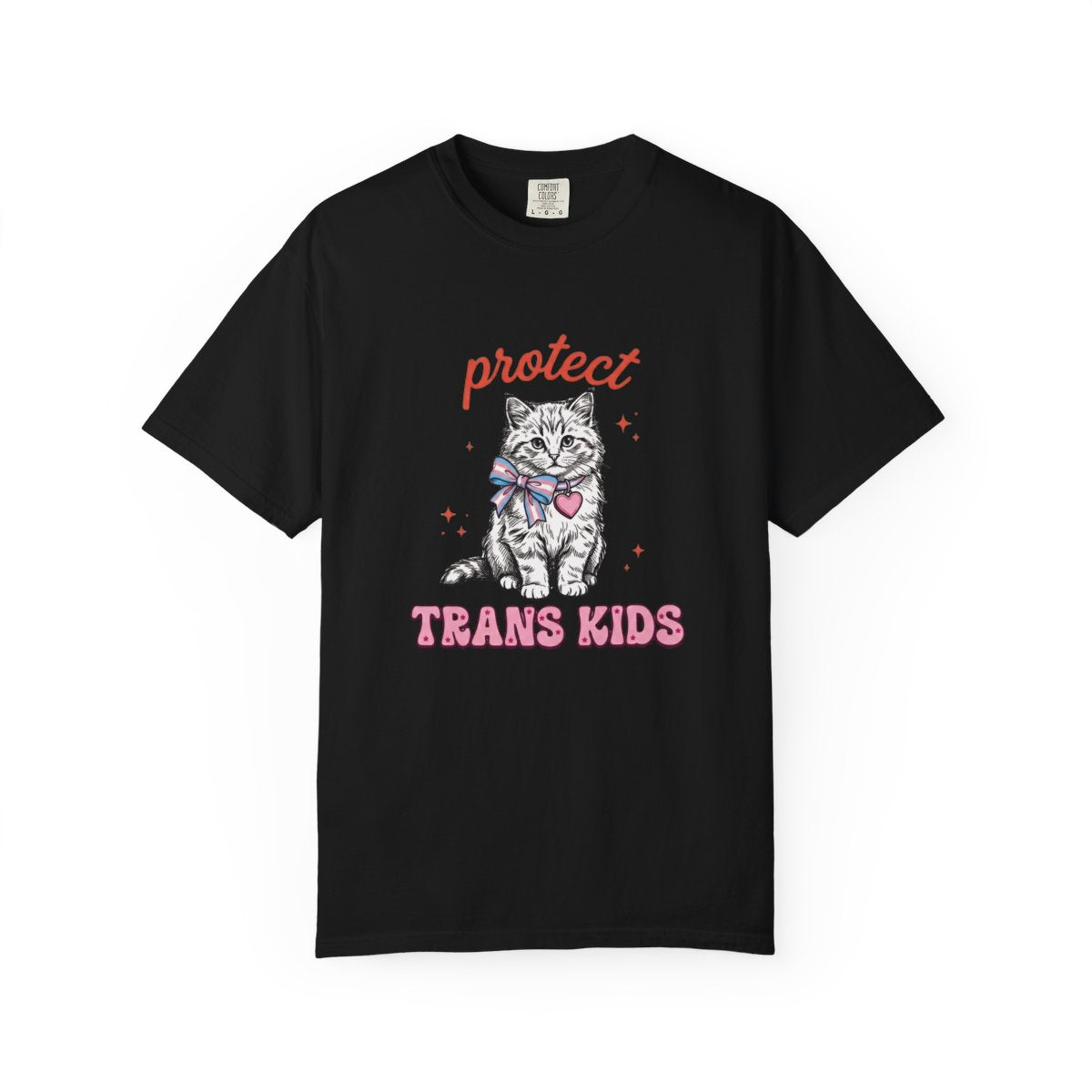 Protect Trans Kids T-Shirt — Cute Kitten Pride Tee