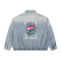 Protect the Dolls Unisex Vintage Wash Full-Zip Denim Jacket