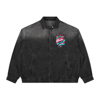 Protect the Dolls Unisex Vintage Wash Full-Zip Denim Jacket