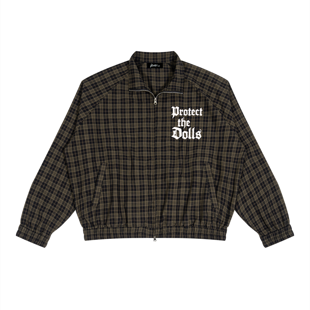 Protect the Dolls Unisex Plaid Full-Zip Track Jacket