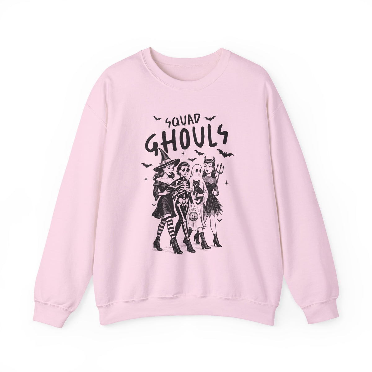 Squad Ghouls Sweatshirt, Halloween Crewneck, Spooky Season Apparel, Witchy Fashion, Unisex Halloween Sweatshirt