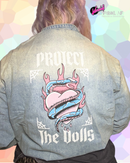 Protect the Dolls Unisex Vintage Wash Full-Zip Denim Jacket