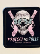 Protect the Dolls Skull and Butterfly Vinyl Stickers