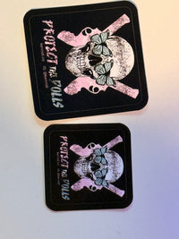 Protect the Dolls Skull and Butterfly Vinyl Stickers