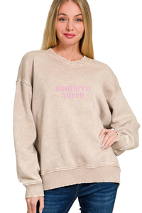 Southern Queen Acid Wash Fleece Oversized Pullover