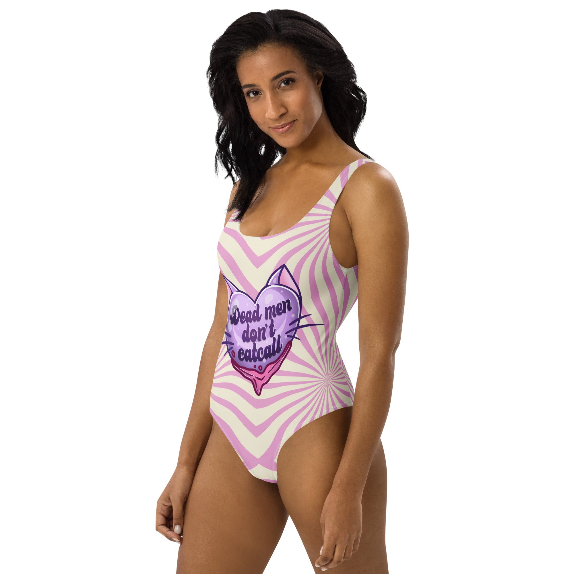 Retro "Dead Men Don't Catcall" Swimwear One-Piece Swimsuit