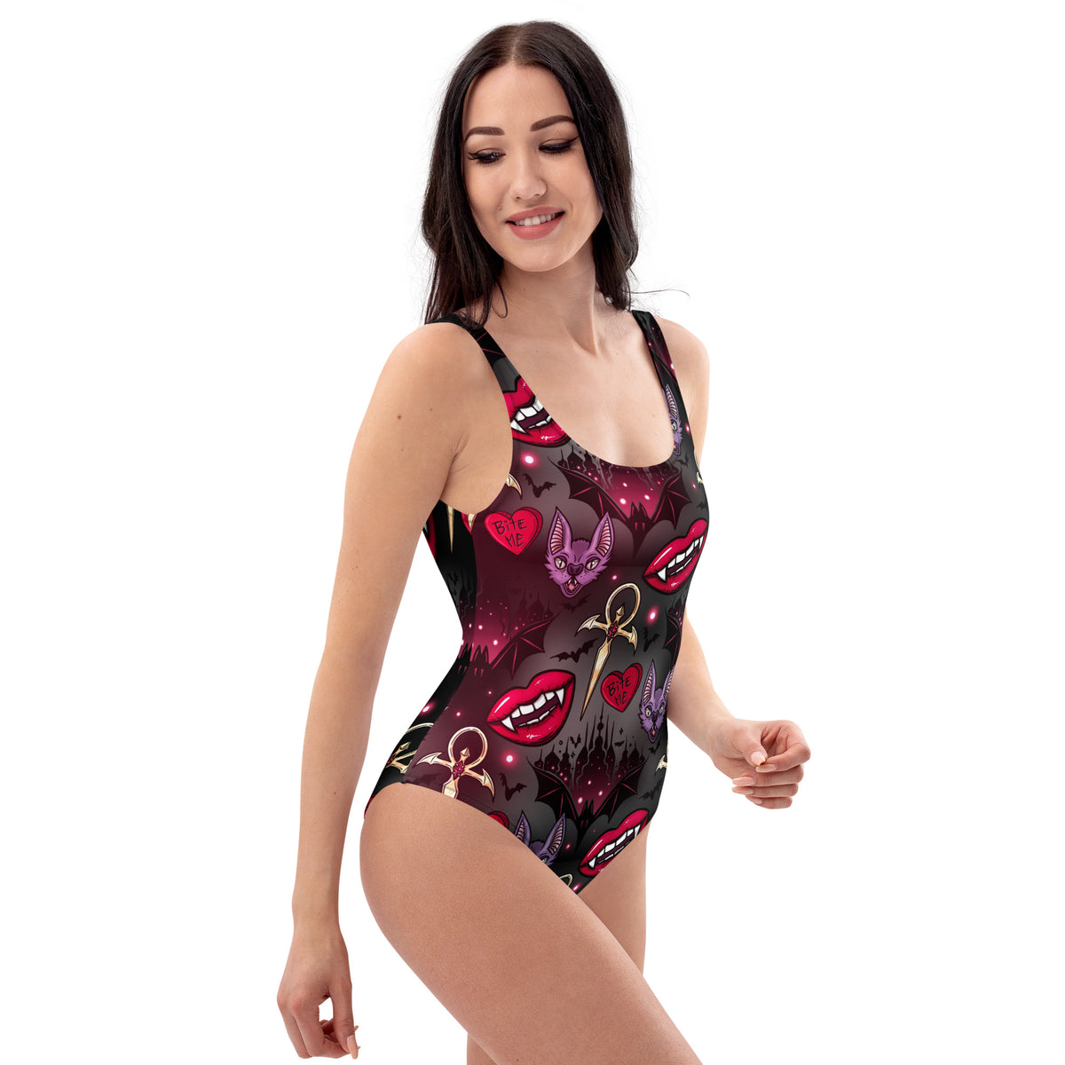 Vampire Bat Bite Me One-Piece Swimsuit