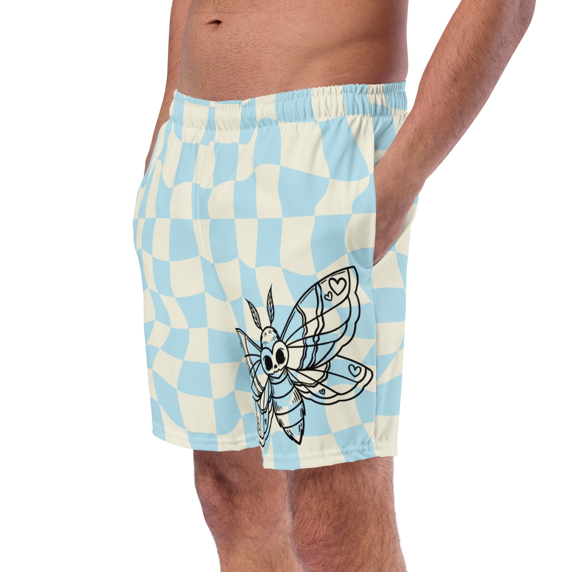 Blue Moth Retro Recycled Swim Trunks
