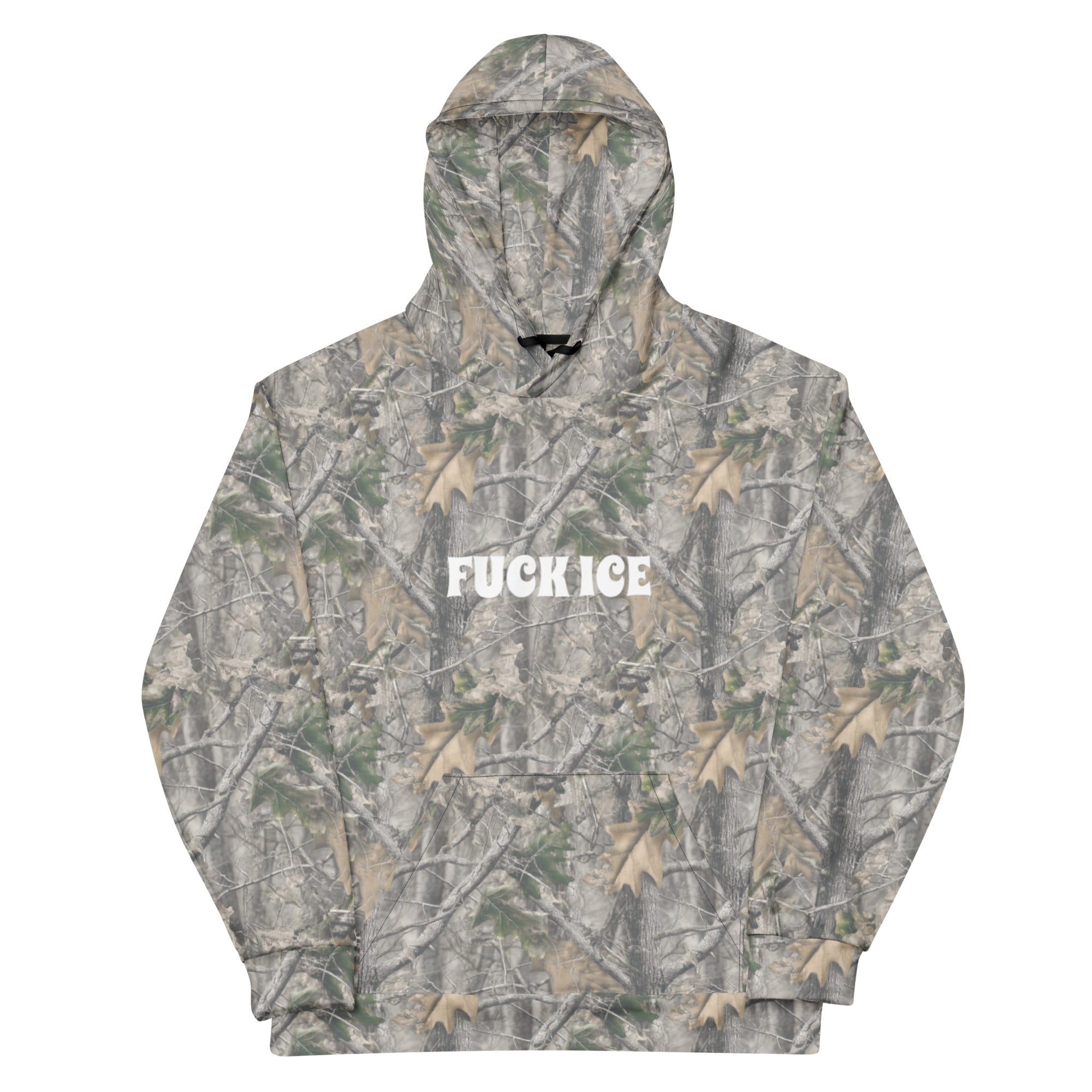 Fuck ICE Real Tree Faded Camo Unisex cotton hoodie