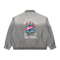 Protect the Dolls Unisex Vintage Wash Full-Zip Denim Jacket