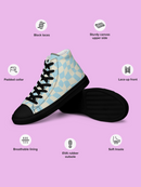 Retro Blue 80S Style High Top Canvas Men’s Shoes