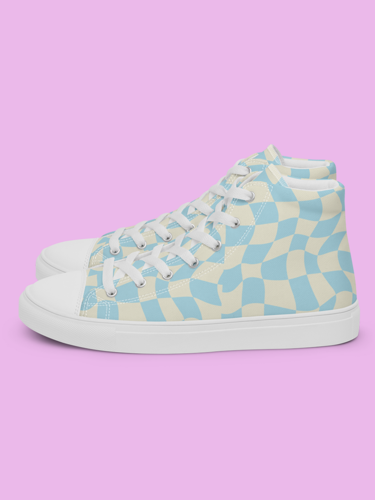 Retro Blue 80s Style high top canvas men's shoes