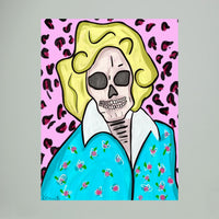 Golden Girls-Rose Skull Art Canvas Print by Kennidi