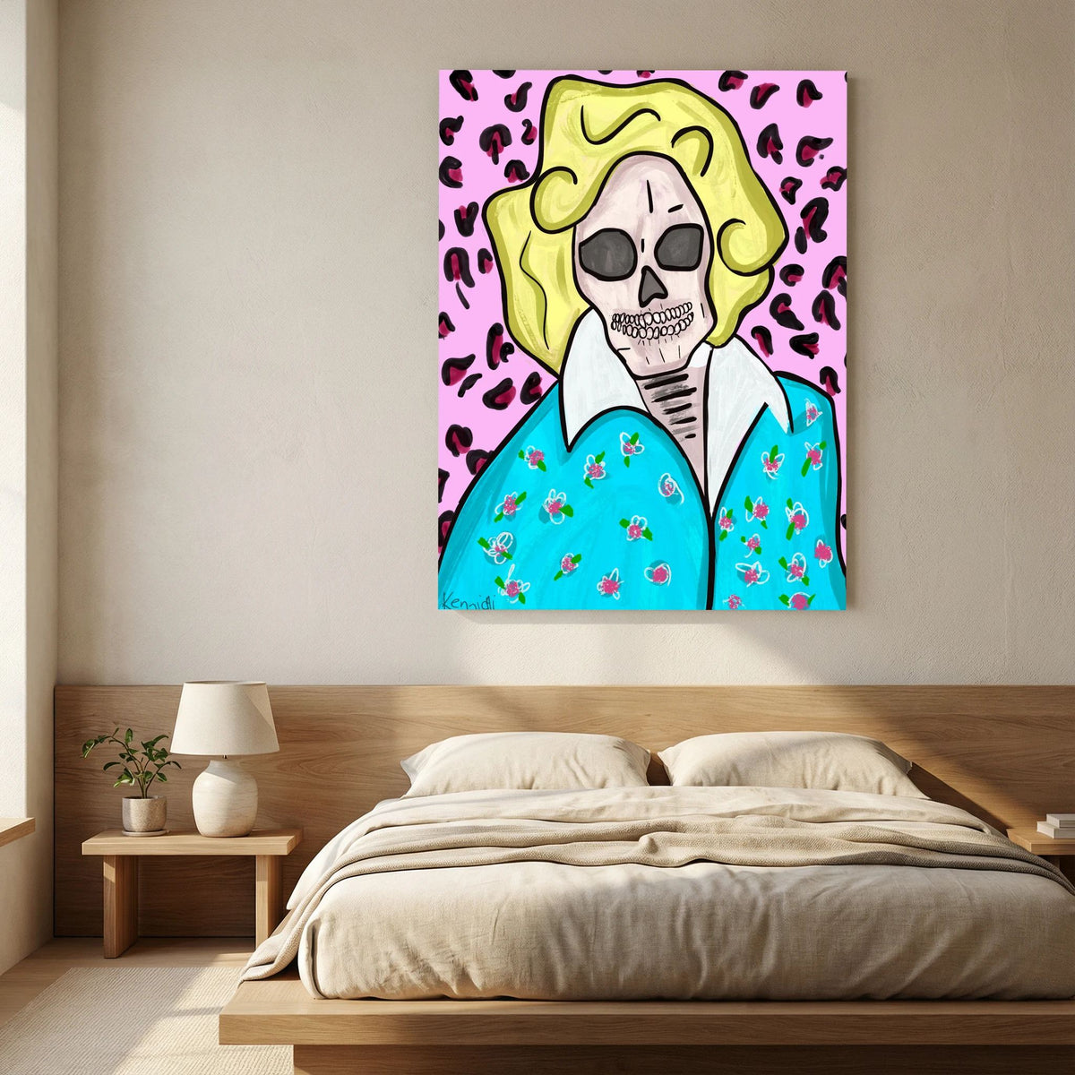 Golden Girls-Rose Skull Art Canvas Print by Kennidi