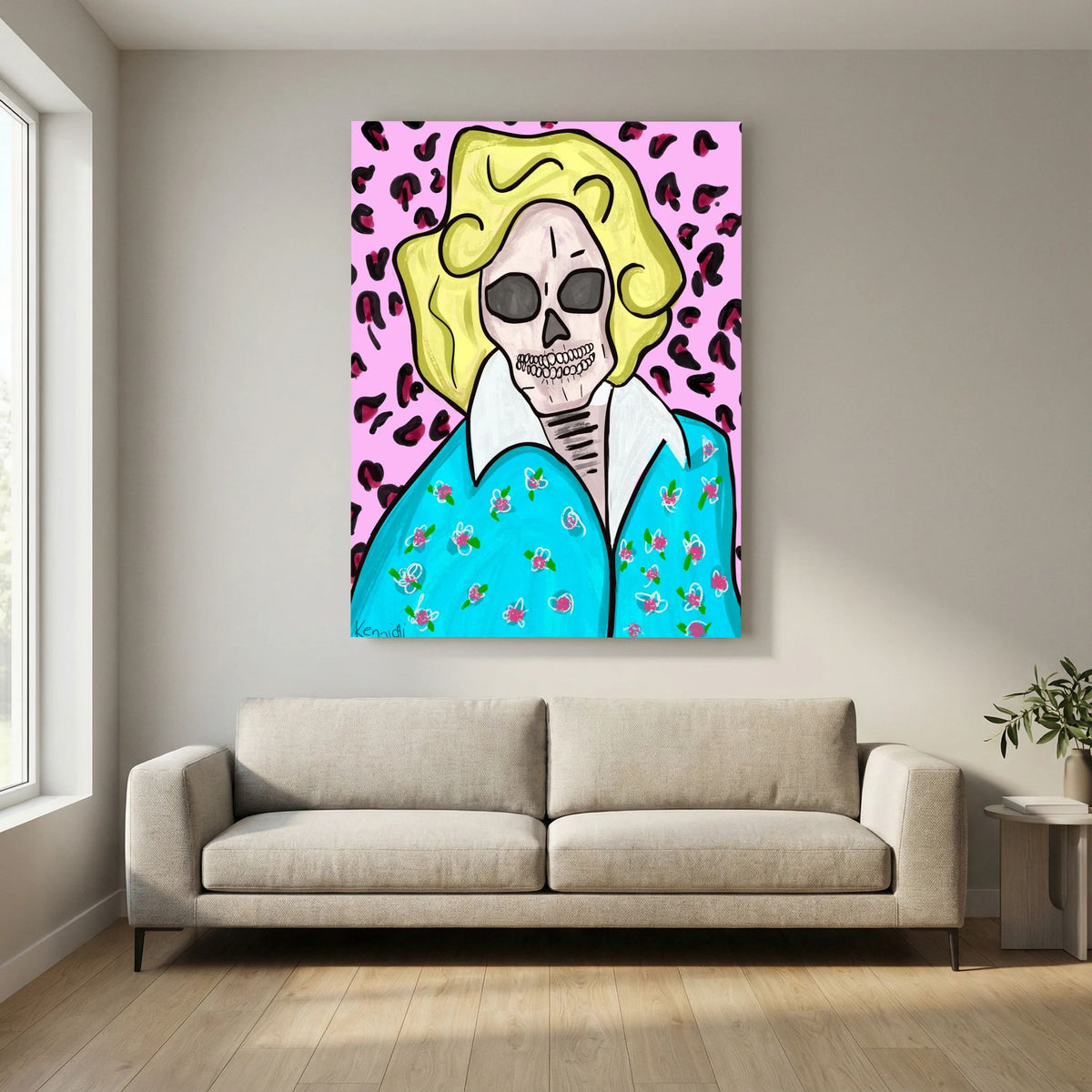 Golden Girls- Skull Art Canvas Print by Kennidi