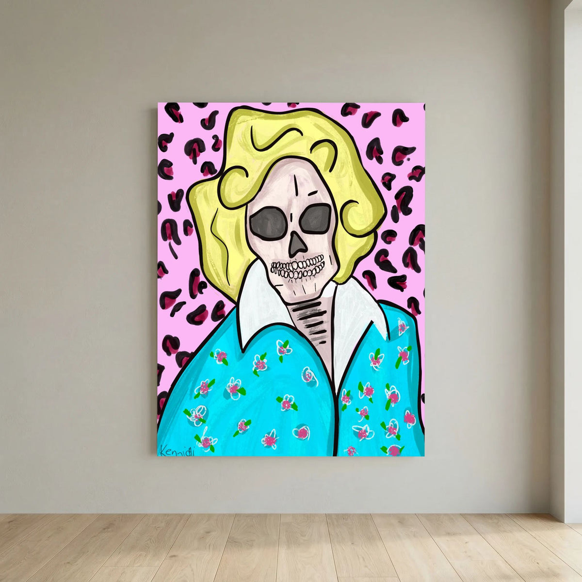 Golden Girls- Skull Art Canvas Print by Kennidi