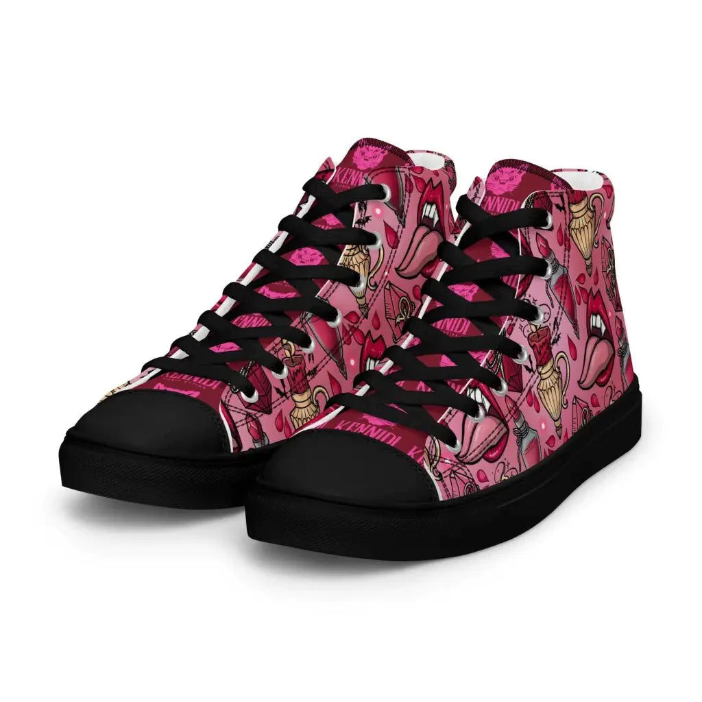 Pink Vamp Men’s high top canvas shoes - Kennidi Fierce Attire
