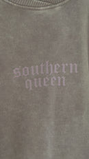 Southern Queen Acid Wash Fleece Oversized Pullover