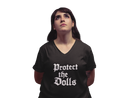 Protect the Dolls V-Neck T-Shirt — Support Trans Rights