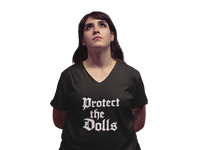 Protect the Dolls V-Neck T-Shirt — Support Trans Rights