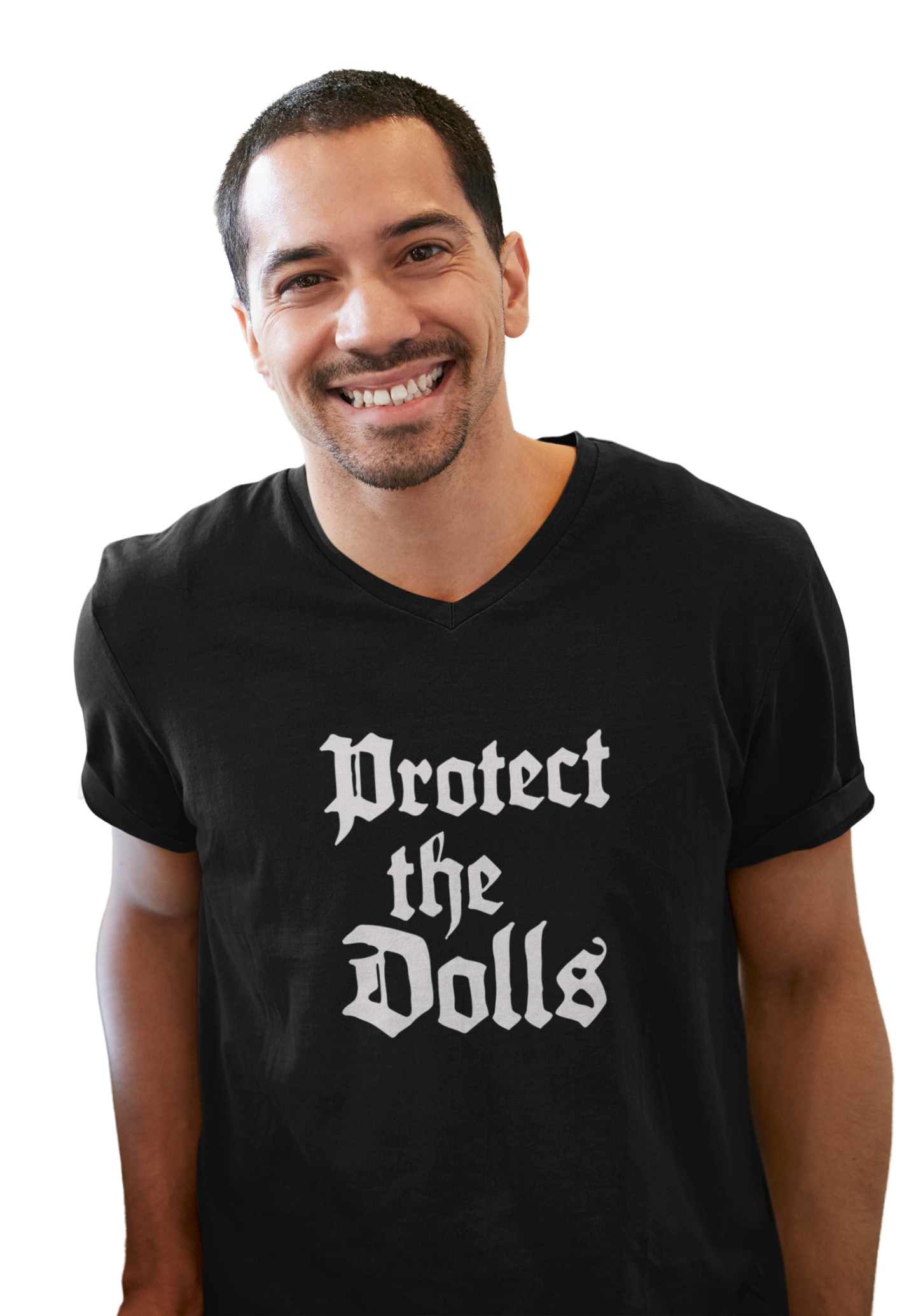 Protect the Dolls V-Neck T-Shirt — Support Trans Rights