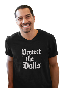 Protect the Dolls V-Neck T-Shirt — Support Trans Rights